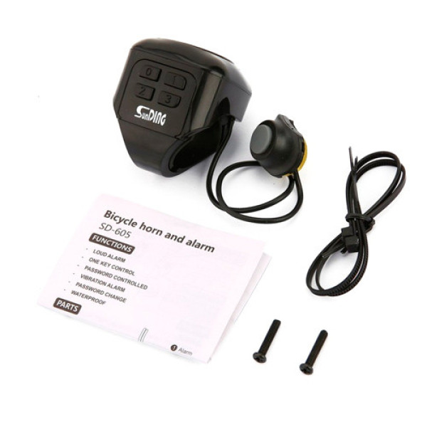 Велосипедна кодова сигналізація SunDing SD-605 з електронним дзвінком, гучна та водонепроникна