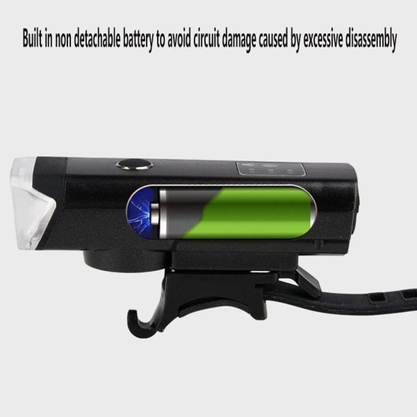 Велосипедний індукційний ліхтар з велодзвінком 120дБ 1800мАч HJ-047B