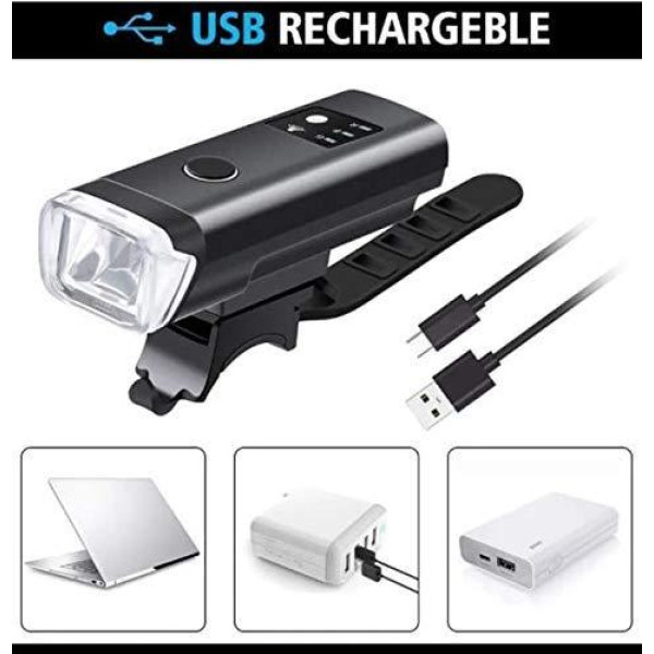 Велосипедний індукційний ліхтар з велодзвінком 120дБ 1800мАч HJ-047B