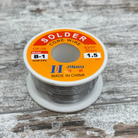 Паяльний припій ПОС-63 з флюсом 1.5 мм, котушка 100 г, JINHU, високоякісний