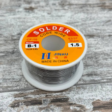 Паяльний припій ПОС-63 з флюсом 1.5 мм, котушка 100 г, JINHU, високоякісний