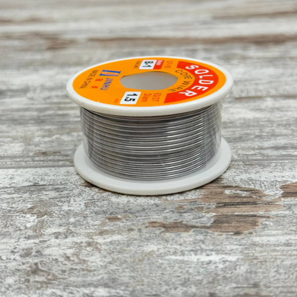 Паяльний припій ПОС-63 з флюсом 1.5 мм, котушка 100 г, JINHU, високоякісний