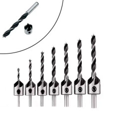 Набір свердел із зенківкою 7шт 3–10мм, циліндричні, HSS сталь для дерева, пластику, металу