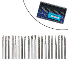 Набір борфрез по металу 20шт, хвостовик 3мм, твердосплавні (карбід вольфраму), для гравера