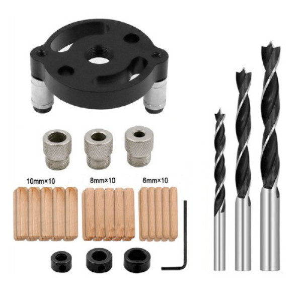 Кондуктор торцевий для свердління під шкант 6/8/10 мм, набір 37 предметів