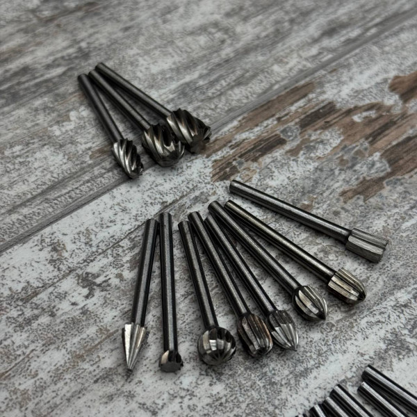 Набір борфрез по дереву 20шт HSS сталь, хвостовик 3мм для гравера та міні дрилі