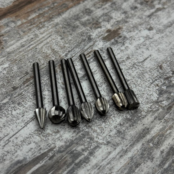 Набір борфрез по дереву 20шт HSS сталь, хвостовик 3мм для гравера та міні дрилі