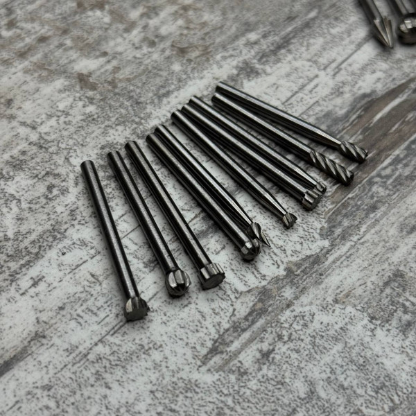 Набір борфрез по дереву 20шт HSS сталь, хвостовик 3мм для гравера та міні дрилі