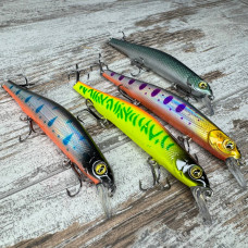 Набір воблерів різнокольорових 4шт для риболовлі, приманка з магнітом для лову хижих риб 12см 17г