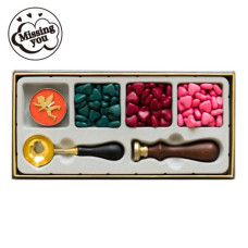 Набір для сургучних печаток з 3 кольорами воску, свічкою та ложкою, печатка "Missing You"