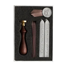 Набір для сургучного штампу з дерев’яною ручкою, свічками та стрічками “Thank You”