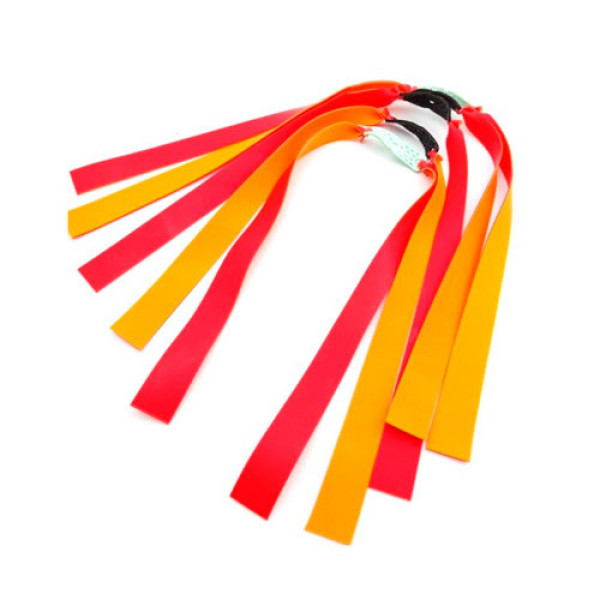 Плоскі гумки для рогатки 5 шт, латексні жгути 0.8 мм 47 см з кожеткою для спортивної та розважальної стрільби