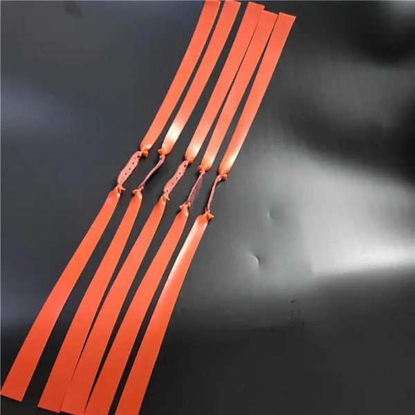 Плоскі гумки для рогатки 5 шт, латексні жгути 0.8 мм 47 см з кожеткою для спортивної та розважальної стрільби