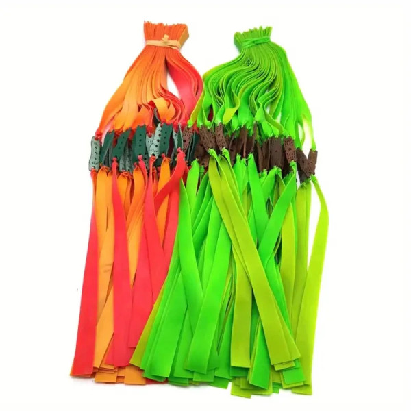 Плоскі гумки для рогатки 5 шт, латексні жгути 0.8 мм 47 см з кожеткою для спортивної та розважальної стрільби