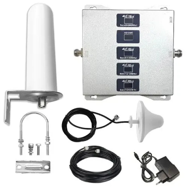 GSM-репітер 5 діапазонів 800/900/1800/2100/2600 МГц з підсиленням 3G і 4G LTE