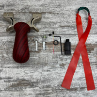 Ергономічна рогатка з прицілом та підсвіткою для спорту, риболовлі й полювання, металева основа