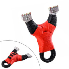 Суцільнометалева спортивна рогатка з нержавіючої сталі з прицілом і шкіряною ручкою для стрільби та відпочинку