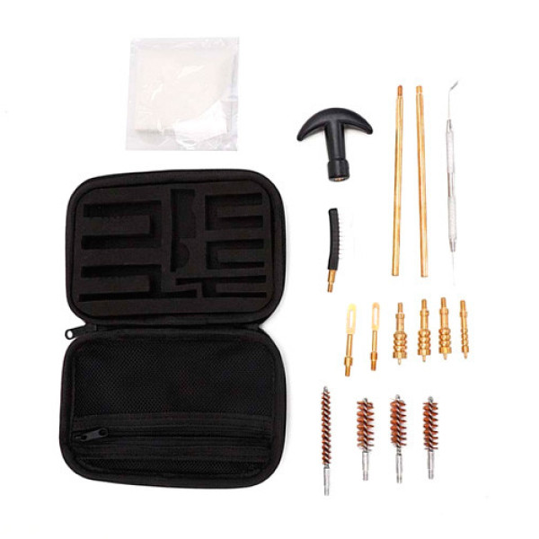 Універсальний набір для чищення зброї в текстильному чохлі — шомпол, йоржики, щітка, патчі та аксесуари