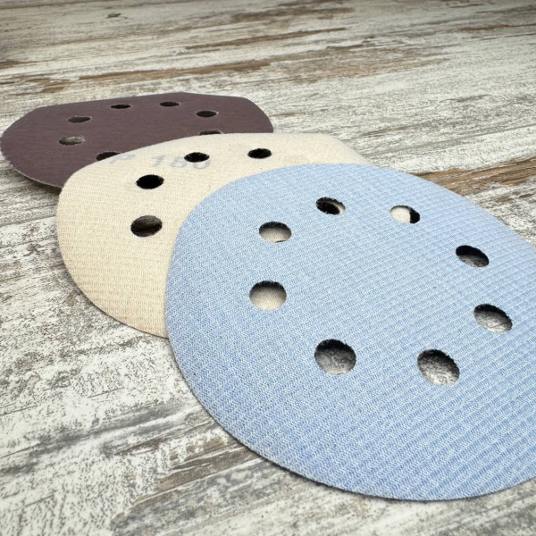 Набір шліфувальних кругів 100 шт 125 мм 8 отворів на липучці універсальні для дерева та металу