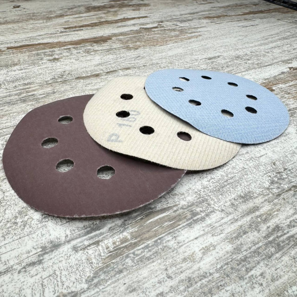Набір шліфувальних кругів 100 шт 125 мм 8 отворів на липучці універсальні для дерева та металу