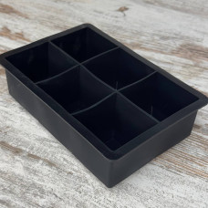 Форма силіконова для льоду 6 комірок 5 см з кришкою чорного кольору, зручнадля домашнього та барного використання