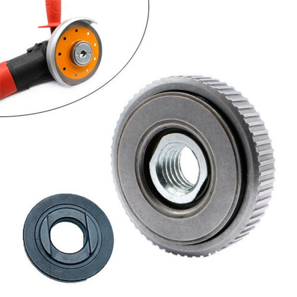 Гайка швидкозатискна M14 з шайбою для УШМ болгарки 115/125мм, швидкознімна фіксація диска