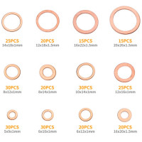 Набір мідних ущільнювальних кілець 280шт 12 видів шайб для ремонту та техніки