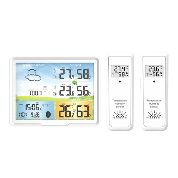 Бездротова метеостанція PT20B з барометром, термометром, гігрометром і 2 датчиками
