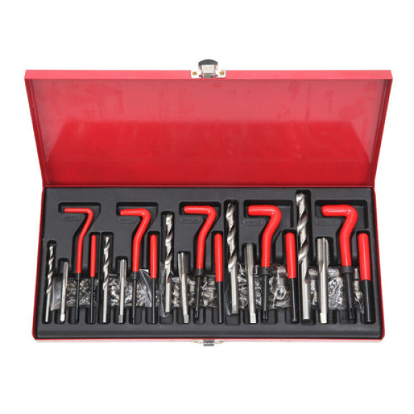 Комплект інструментів для ремонту різьби, Набір для відновлення пошкодженої різьби M5-M12 131шт