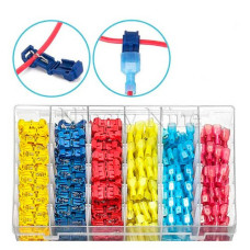 Клеми Т-образні обжимні з ізоляцією, набір 360 шт для швидкої обжимки та підключення кабелів