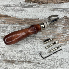 Грувер канавкоріз із торцбілами 5в1, інструмент для роботи зі шкірою для вибірки канавки