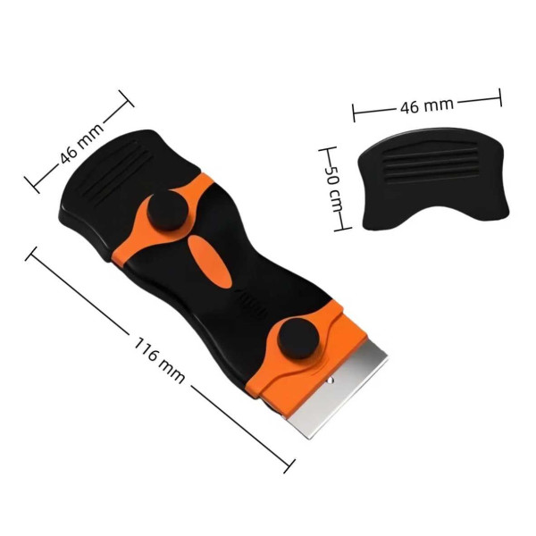 Скребок-ніж універсальний двосторонній із 20 змінними лезами, інструмент для очищення пластику та сталі