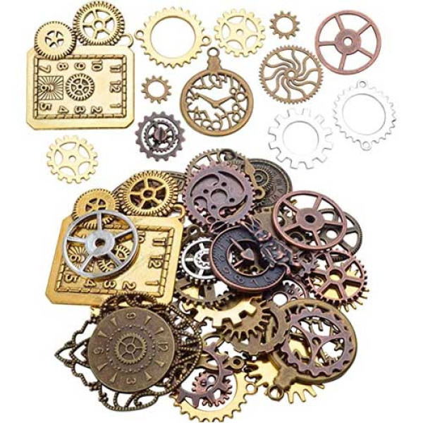 Набір металевих підвісок 100г для прикрас, браслетів та біжутерії, шармики мікс годинники