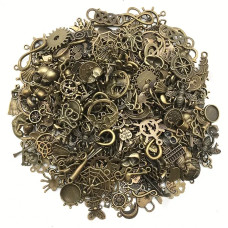 Набір металевих підвісок 100г, шарми шарміки, змішані, бронза, для творчості та рукоділля