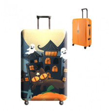 Чохол на чемодан дорожній розмір L 25-28" захисний принт Halloween еластичний