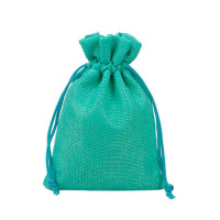 Набір мішечків з мішковини 10×14 см, 50 шт, зеленого кольору, на зав’язках