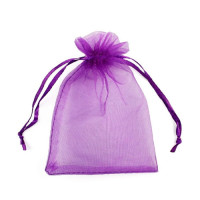Мішечок подарунковий з органзи 10x15см 100шт на затяжках, фіолетовий