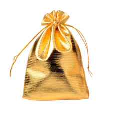 Мішечок подарунковий із парчі 9x12см 100шт на затяжках, золото