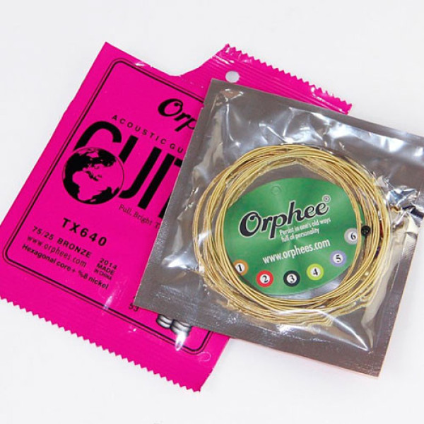 Струни для акустичної гітари Orphee TX640 6шт 12-53 0.30-1.34мм фосфорна бронза