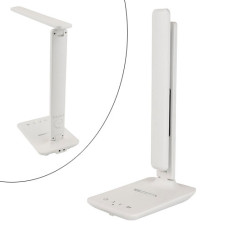 Настільна LED лампа TX26C0 з бездротовою зарядкою 10Вт, USB, дисплеєм і будильником, біла