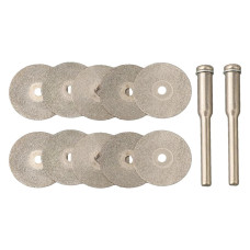 Набір алмазних дисків 10 шт 30 мм для гравера і дремеля відрізні з тримачами дисків