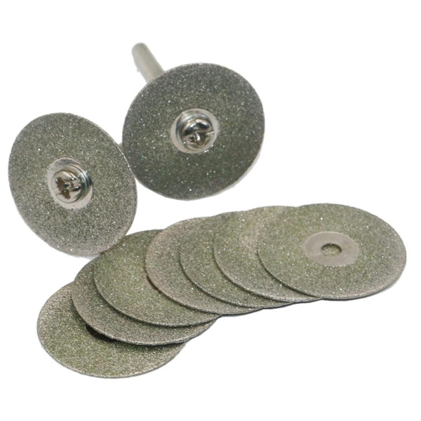 Набір алмазних дисків 10 шт 30 мм для гравера і дремеля відрізні з тримачами дисків