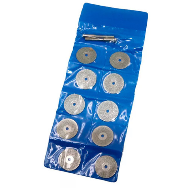 Набір алмазних дисків 10 шт 30 мм для гравера і дремеля відрізні з тримачами дисків