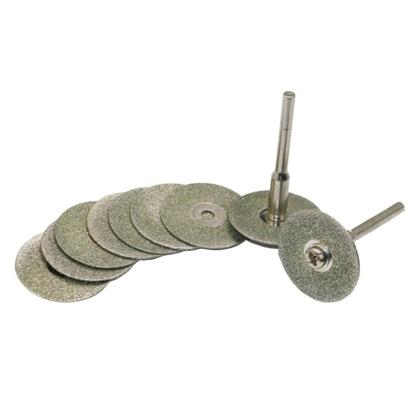 Набір алмазних дисків 10 шт 30 мм для гравера і дремеля відрізні з тримачами дисків