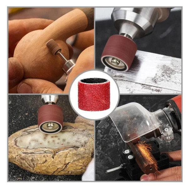 Набір шліфувальних циліндрів 100 шт зерно 120 грит 6.35 мм та 2 тримачі для інструменту