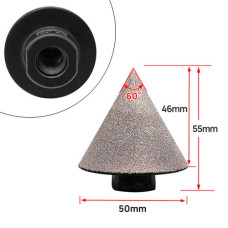 Фреза алмазна конусна 50 мм M14 для УШМ, по кераміці, граніту, каменю, шліфувальна