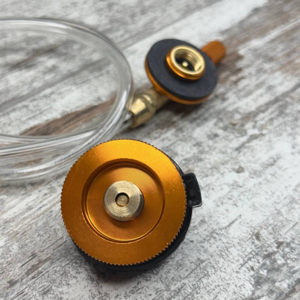 Перехідник заправки туристичних газових балонів і насадка різьба-цанга