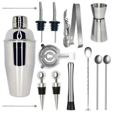 Практичний і стильний набір барного приладдя 16 предметів,шейкер 550мл