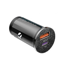 Універсальний автомобільний зарядний пристрій KL-CD09-P з двома USB-портами, підтримка QC 3.0 та PD 3.0, 42 Вт