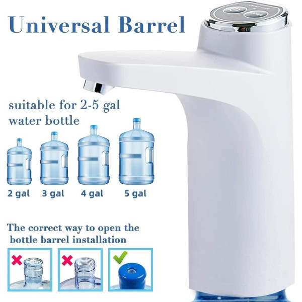 Помпа автоматична для води з акумулятором 1200мАч настільна вибір об’єму біла